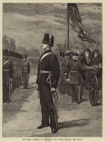 The Prince Imperial at Woolwich, the Prince Drilling the Cadets by Joseph Nash